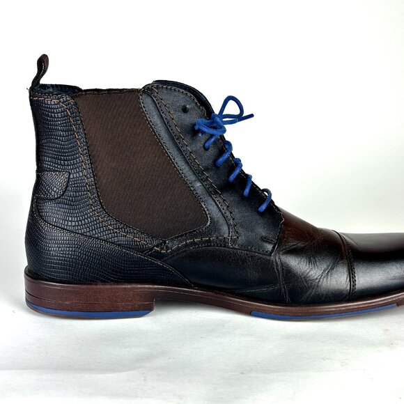 Stacy Adams Men’s Leather Dress Boots Size 10.5M Blue Laces